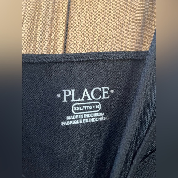 Girls Children's Place Size 16 XXL Black Dress with Mesh for teens and tweens - Picture 2 of 3